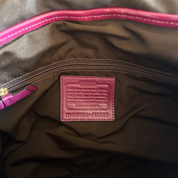 Vintage Y2K Coach Legacy Ali Purple Signature Canvas Flap Shoulder Bag F12857 - Picture 8 of 10